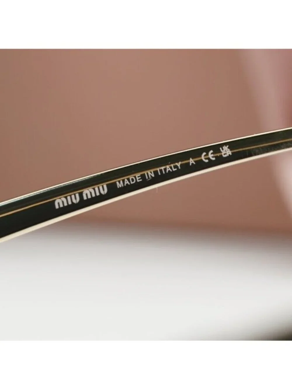 Miu Miu MUA56S 5AK20I Geometric Sunglasses – Gold/Purple Brown